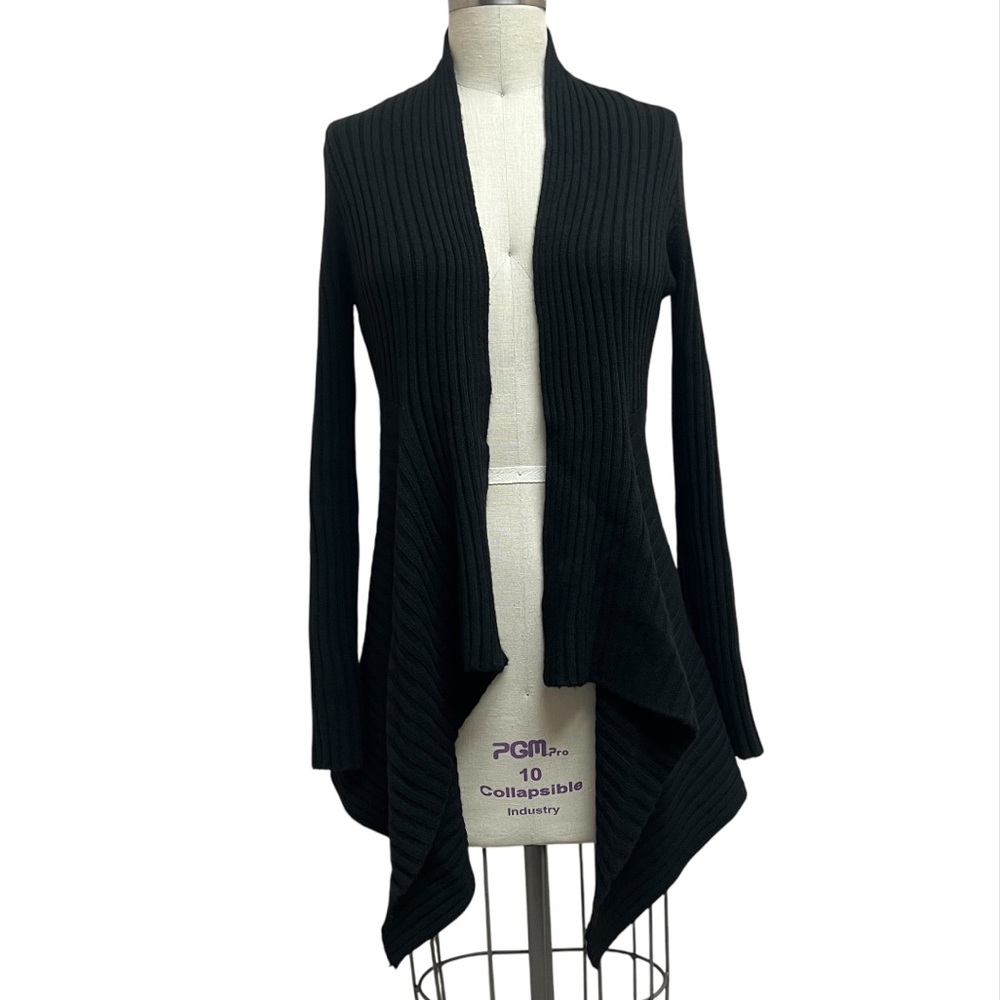 Autumn Cashmere Rib Drape in Ebony Black - Picture 2 of 7